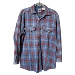 Vintage On Your Mark Sport Woven Plaid Well Worn Button Front Shirt